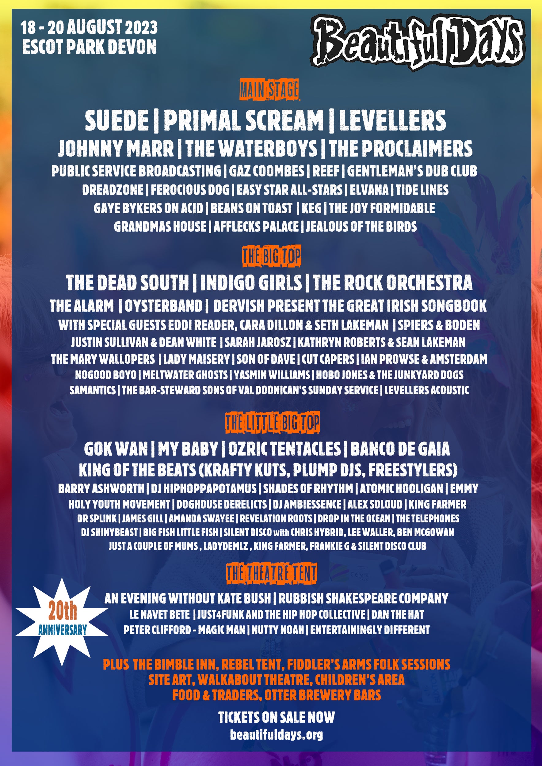 BEAUTIFUL DAYS 2OTH ANNIVERSARY LINE-UP ANNOUNCED – Levellers