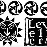 Levellers Vehicle Decal Set - Large - Logo, Rolling A's, Sun Face