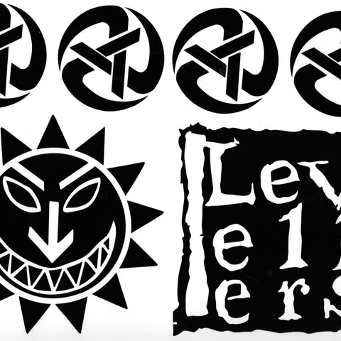 Levellers Vehicle Decal Set - Large - Logo, Rolling A's, Sun Face