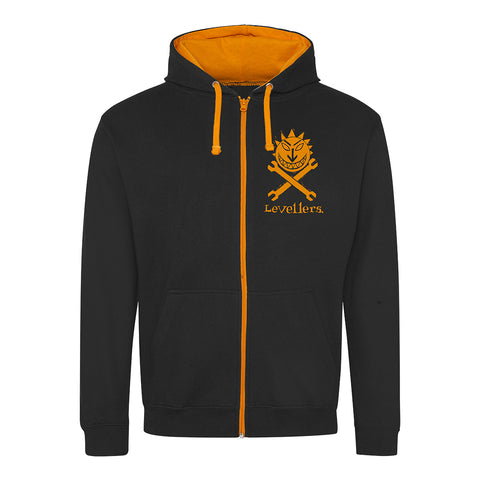 Sun & Spanners Hoodie - Orange on Black