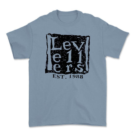 TS - Levellers Logo on Mineral Blue - Small -2XL