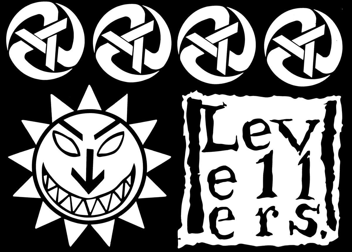 Levellers Vehicle Decal Set - Large - Logo, Rolling A's, Sun Face